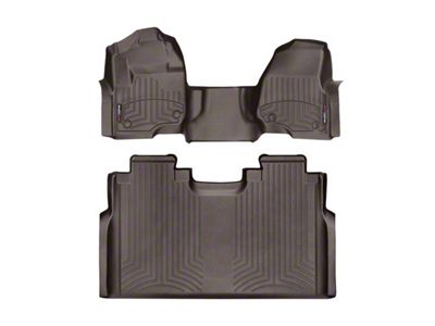 Weathertech DigitalFit Front Over the Hump and Rear Floor Liners; Cocoa (17-22 F-250 Super Duty SuperCrew w/ Front Bench Seat & w/o Rear Underseat Storage)