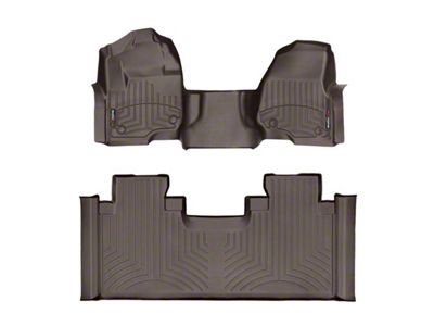 Weathertech DigitalFit Front Over the Hump and Rear Floor Liners; Cocoa (17-22 F-250 Super Duty SuperCab w/ Front Bench Seat)