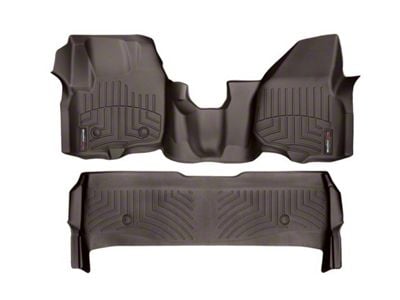 Weathertech DigitalFit Front Over the Hump and Rear Floor Liners; Cocoa (2012 F-250 Super Duty SuperCrew w/ Factory Dead Pedal; 13-16 F-250 Super Duty SuperCrew)