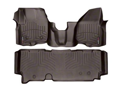 Weathertech DigitalFit Front Over the Hump and Rear Floor Liners; Cocoa (2012 F-250 Super Duty SuperCab w/ Factory Dead Pedal; 13-16 F-250 Super Duty SuperCab)