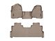 Weathertech DigitalFit Front Over the Hump and Rear Floor Liners; Tan (17-22 F-250 Super Duty SuperCrew w/ Front Bench Seat & Rear Underseat Storage)