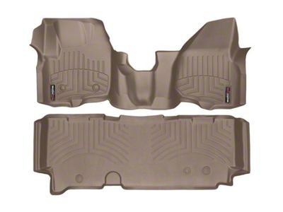 Weathertech DigitalFit Front Over the Hump and Rear Floor Liners; Tan (11-12 F-250 Super Duty SuperCrew)