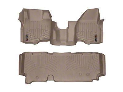 Weathertech DigitalFit Front Over the Hump and Rear Floor Liners; Tan (11-12 F-250 Super Duty SuperCab)