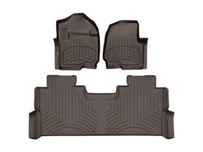 Weathertech Front and Rear Floor Liner HP; Cocoa (17-22 F-250 Super Duty SuperCrew w/ Front Bucket Seats & Rear Underseat Storage)