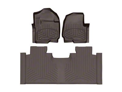Weathertech Front and Rear Floor Liner HP; Cocoa (17-22 F-250 Super Duty SuperCab w/ Front Bucket Seats)