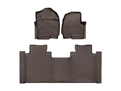 Weathertech Front and Rear Floor Liner HP; Cocoa (17-22 F-250 Super Duty SuperCab w/ Front Bench Seat)