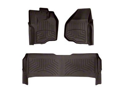 Weathertech Front and Rear Floor Liner HP; Cocoa (12-16 F-250 SuperCrew w/ Raised Forward-Left Corner & w/o Floor Shifter)