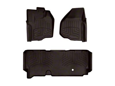 Weathertech Front and Rear Floor Liner HP; Cocoa (12-16 F-250 SuperCab w/ Raised Forward-Left Corner & w/o Floor Shifter)