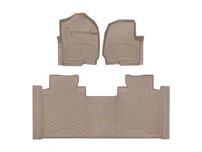 Weathertech Front and Rear Floor Liner HP; Tan (17-22 F-250 Super Duty SuperCab w/ Front Bench Seat)