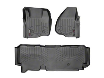Weathertech DigitalFit Front and Rear Floor Liners; Black (11-12 F-350 Super Duty SuperCab w/ Flow-Through Center Console)