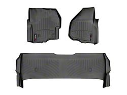 Weathertech DigitalFit Front and Rear Floor Liners; Black (2012 F-350 Super Duty SuperCrew w/ Factory Dead Pedal & Floor Shifter; 13-16 F-350 Super Duty SuperCrew w/ Floor Shifter)