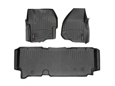Weathertech DigitalFit Front and Rear Floor Liners; Black (2012 F-350 Super Duty SuperCab w/ Factory Dead Pedal & Floor Shifter; 13-16 F-350 Super Duty SuperCab w/ Floor Shifter)