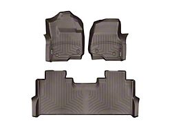 Weathertech DigitalFit Front and Rear Floor Liners; Cocoa (17-22 F-350 Super Duty SuperCrew w/ Front Bucket Seats & Rear Underseat Storage)