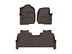 Weathertech DigitalFit Front and Rear Floor Liners; Cocoa (23-25 F-350 Super Duty SuperCrew w/ Front Bucket Seats & Rear Underseat Storage)