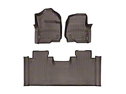 Weathertech DigitalFit Front and Rear Floor Liners; Cocoa (17-24 F-350 Super Duty SuperCab w/ Front Bucket Seats)