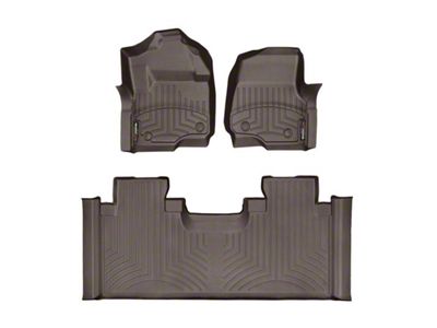 Weathertech DigitalFit Front and Rear Floor Liners; Cocoa (17-24 F-350 Super Duty SuperCab w/ Front Bucket Seats)