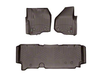Weathertech DigitalFit Front and Rear Floor Liners; Cocoa (2012 F-350 Super Duty SuperCab w/ Factory Dead Pedal & w/o Floor Shifter; 13-16 F-350 Super Duty SuperCab w/o Floor Shifter)