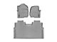 Weathertech DigitalFit Front and Rear Floor Liners; Gray (17-24 F-350 Super Duty SuperCrew w/ Front Bench Seat & w/o Rear Underseat Storage)