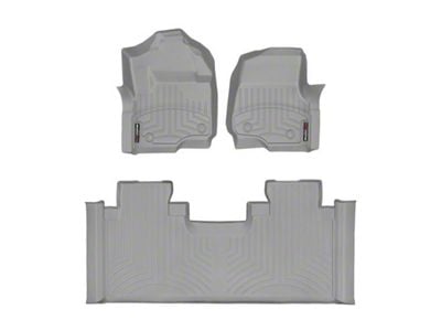 Weathertech DigitalFit Front and Rear Floor Liners; Gray (17-24 F-350 Super Duty SuperCab w/ Front Bench Seat)