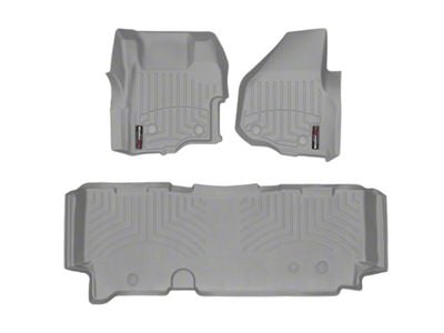 Weathertech DigitalFit Front and Rear Floor Liners; Gray (11-12 F-350 Super Duty SuperCab w/ Floor Shifter)