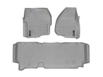 Weathertech DigitalFit Front and Rear Floor Liners; Gray (2012 F-350 Super Duty SuperCab w/ Factory Dead Pedal & Floor Shifter; 13-16 F-350 Super Duty SuperCab w/ Floor Shifter)