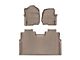 Weathertech DigitalFit Front and Rear Floor Liners; Tan (17-24 F-350 Super Duty SuperCrew w/ Front Bench Seat & w/o Rear Underseat Storage)