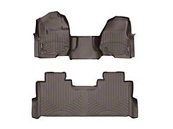 Weathertech DigitalFit Front Over the Hump and Rear Floor Liners; Cocoa (17-22 F-350 Super Duty SuperCrew w/ Front Bench Seat & Rear Underseat Storage)