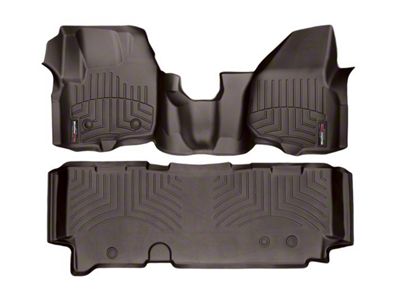 Weathertech DigitalFit Front Over the Hump and Rear Floor Liners; Cocoa (2012 F-350 Super Duty SuperCab w/ Factory Dead Pedal; 13-16 F-350 Super Duty SuperCab)