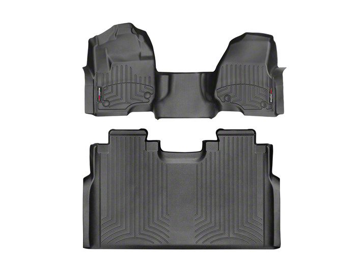 Weathertech F 350 Super Duty Digitalfit Front Over The Hump And Rear Floor Liners Black 4410321 8291