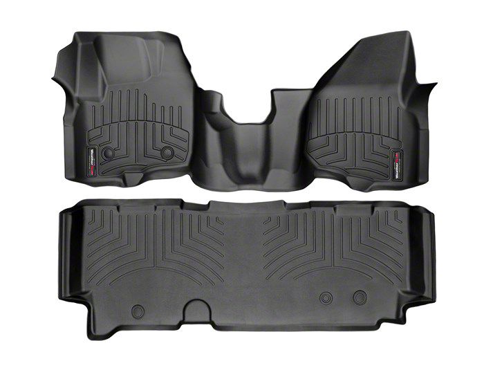 Weathertech F 350 Super Duty Digitalfit Front Over The Hump And Rear Floor Liners Black 444341 9263