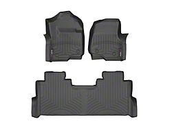 Weathertech DigitalFit Front and Rear Floor Liners; Black (17-24 F-350 Super Duty SuperCrew w/ Front Bench Seat & Rear Underseat Storage)