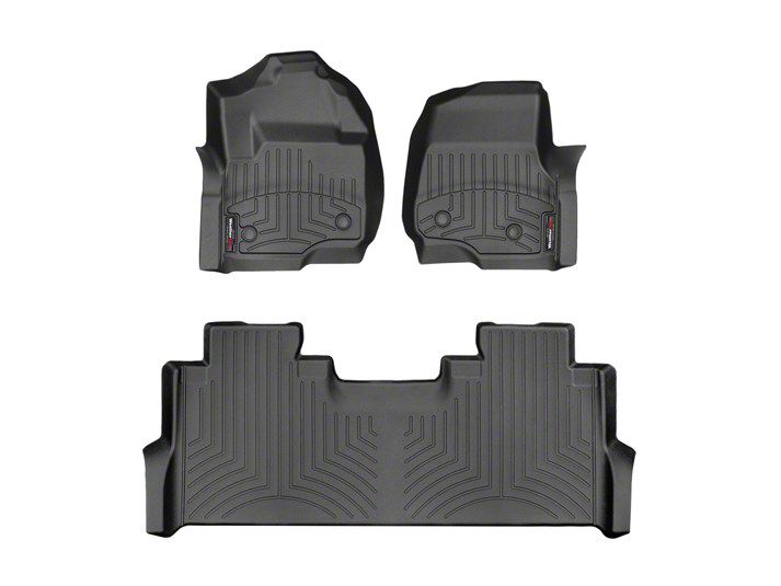 Weathertech F 350 Super Duty Digitalfit Front And Rear Floor Liners For Vinyl Floors Black 0897