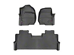 Weathertech DigitalFit Front and Rear Floor Liners for Vinyl Floors; Black (17-22 F-350 Super Duty SuperCrew w/ Front Bucket Seats & Rear Underseat Storage)