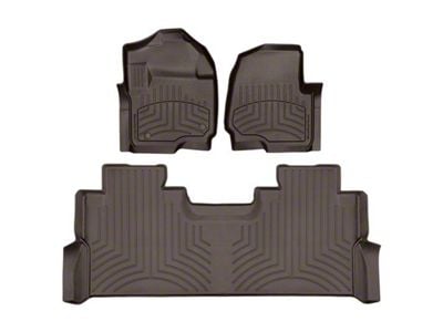 Weathertech Front and Rear Floor Liner HP; Cocoa (17-22 F-350 Super Duty SuperCrew w/ Front Bucket Seats & Rear Underseat Storage)