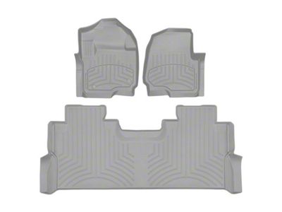 Weathertech Front and Rear Floor Liner HP; Gray (17-22 F-350 Super Duty SuperCrew w/ Front Bucket Seats & Rear Underseat Storage)