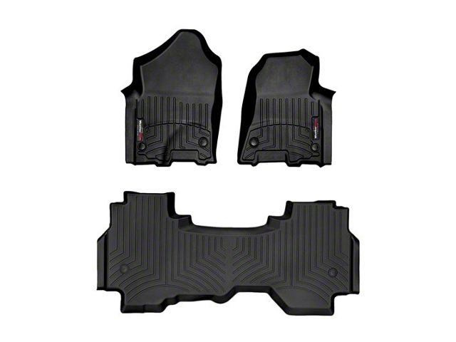 Weathertech DigitalFit Front and Rear Floor Liners; Black (19-24 RAM 1500 Quad Cab)