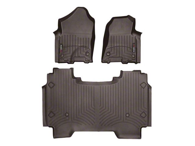 Weathertech DigitalFit Front and Rear Floor Liners; Cocoa (19-24 RAM 1500 Crew Cab w/o Rear Underseat Storage)