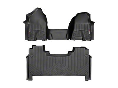 Weathertech DigitalFit Front Over the Hump and Rear Floor Liners; Black (19-24 RAM 1500 Crew Cab w/ Rear Underseat Storage)