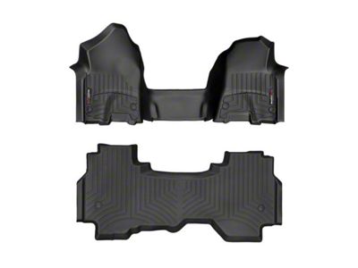 Weathertech DigitalFit Front Over the Hump and Rear Floor Liners; Black (19-24 RAM 1500 Quad Cab)