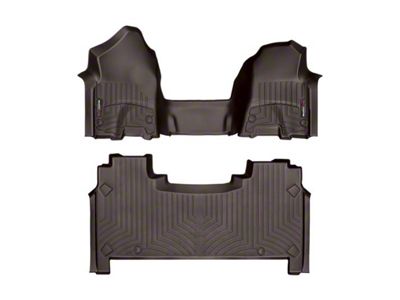 Weathertech DigitalFit Front Over the Hump and Rear Floor Liners; Cocoa (19-24 RAM 1500 Crew Cab w/ Rear Underseat Storage)