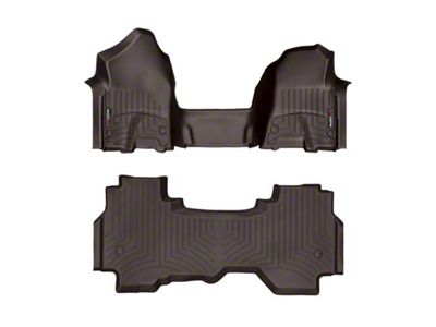 Weathertech DigitalFit Front Over the Hump and Rear Floor Liners; Cocoa (19-24 RAM 1500 Quad Cab)
