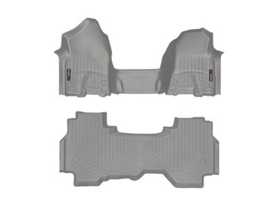 Weathertech DigitalFit Front Over the Hump and Rear Floor Liners; Gray (19-24 RAM 1500 Quad Cab)