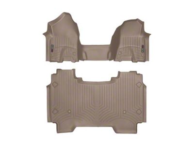Weathertech DigitalFit Front Over the Hump and Rear Floor Liners; Tan (19-24 RAM 1500 Crew Cab w/o Rear Underseat Storage)