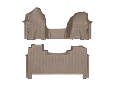 Weathertech DigitalFit Front Over the Hump and Rear Floor Liners; Tan (19-24 RAM 1500 Crew Cab w/ Rear Underseat Storage)