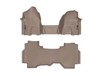 Weathertech DigitalFit Front Over the Hump and Rear Floor Liners; Tan (19-24 RAM 1500 Quad Cab)