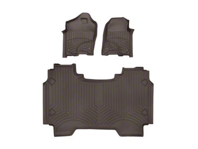 Weathertech Front and Rear Floor Liner HP; Cocoa (19-24 RAM 1500 Crew Cab w/o Rear Underseat Storage)