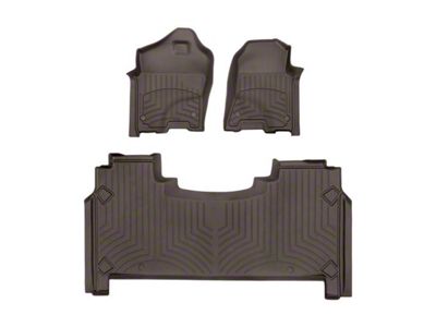 Weathertech Front and Rear Floor Liner HP; Cocoa (19-24 RAM 1500 Crew Cab w/ Rear Underseat Storage)