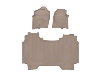 Weathertech Front and Rear Floor Liner HP; Tan (19-24 RAM 1500 Crew Cab w/o Rear Underseat Storage)