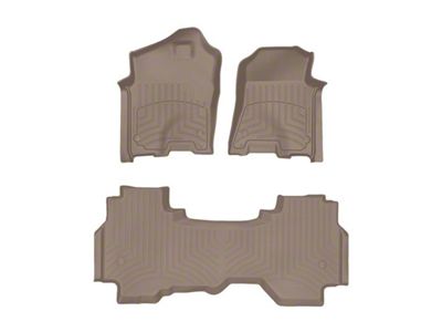 Weathertech Front and Rear Floor Liner HP; Tan (19-24 RAM 1500 Quad Cab)