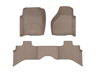 Weathertech Front and Rear Floor Liner HP; Tan (12-18 RAM 1500 Quad Cab)